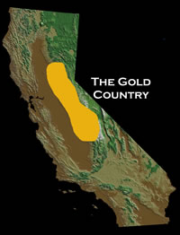 Map of California gold country
