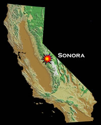 Map showing location of Sonora CA