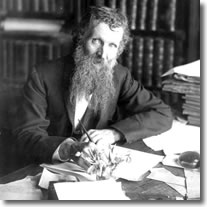 Jjohn Muir at his desk