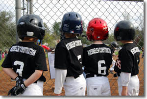 Kids at baseball game