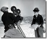 Chaplin and Totheroh filing “The Gold Rush” – Totheroh behind camera 