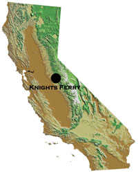 Location of Knight's Ferry
