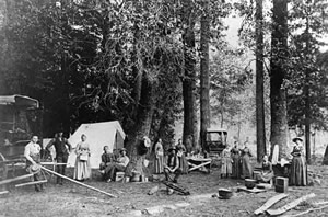 Yosemite valley campers at Camp Curry 1897