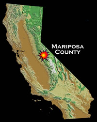 Map of Mariposa county