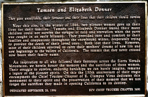 Donner women plaque